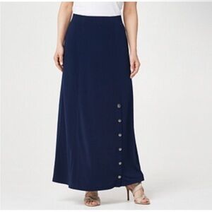 Elegant Navy Blue Maxi Skirt